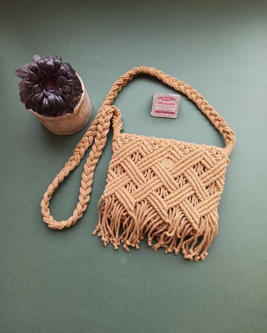 کیف مکرومه بافی ساده 