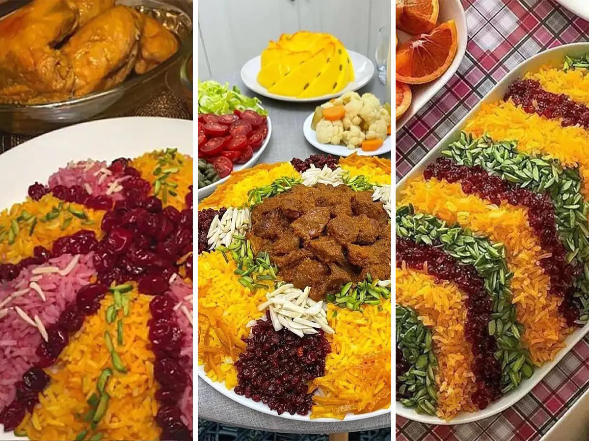 تزیین برنج ساده و زیبا تزیین برنج عروس تزیین برنج در دیس بیضی تزیین زرشک پلو عاشقانه تزیین مرغ مجلسی شابلون تزیین برنج تزیین برنج بدون قالب تزیین برنج با زرشک و زعفران ساده
