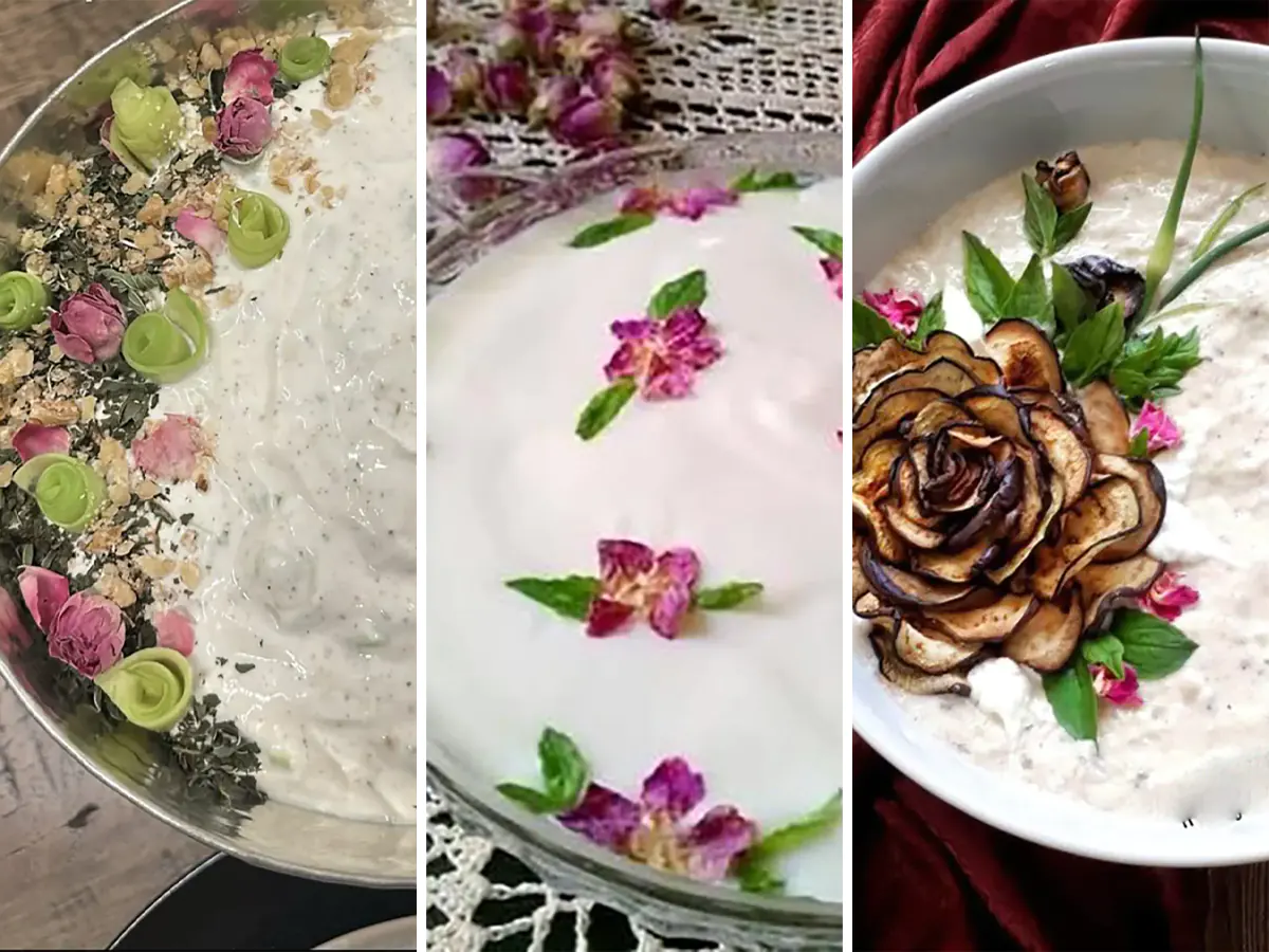 تزیین ماست برای مهمانی تزیین ماست ساده تزیین ماست و خیار ساده و شیک تزیین ماست و خیار برای مهمانی ماست و خیار مجلسی تزیین ماست با نعناع تزیین ماست و خیار با گردو انواع ماست برای مهمانی