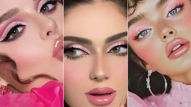 میکاپ صورتی عروسکی | ۱۵ ایده ترند و پرطرفدار با رژگونه ملایم و سایه درخشان