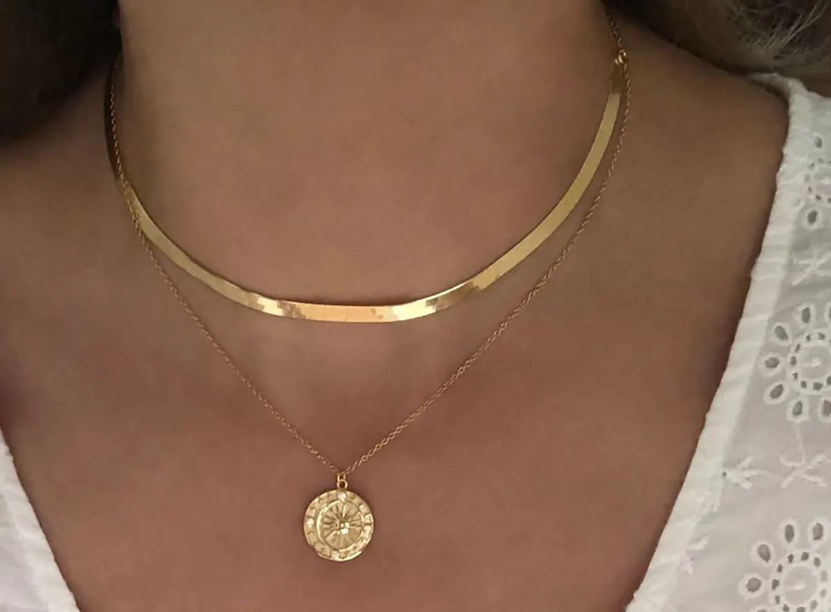 گردنبند طلا زنانه سنگین