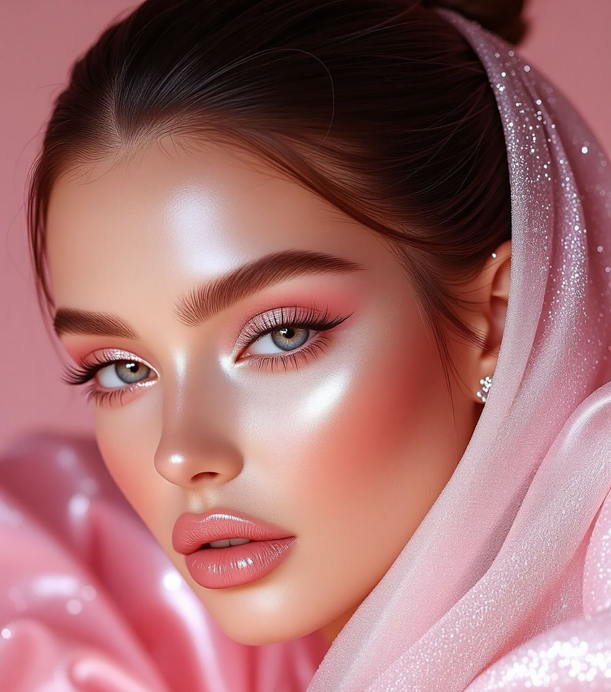 میکاپ صورتی عروسکی
