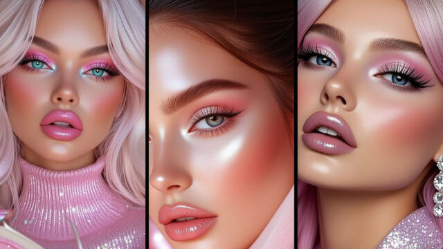 میکاپ صورتی عروسکی | مدل آرایش ملایم و براق