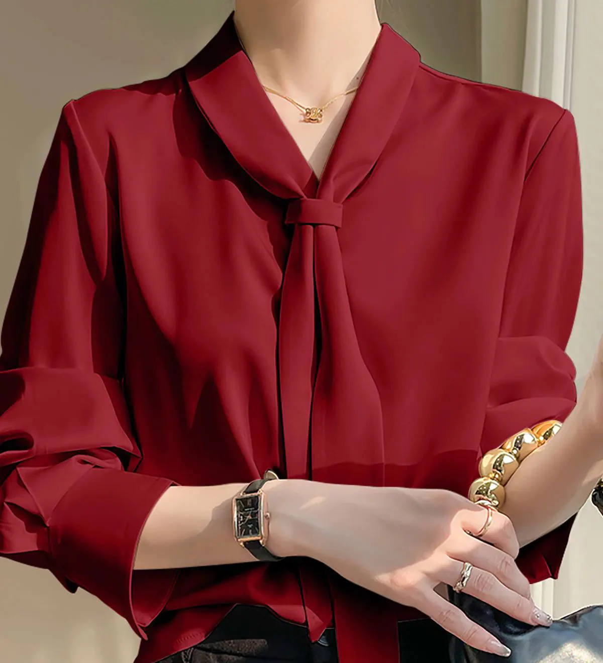 شومیز گره ای ساتن
