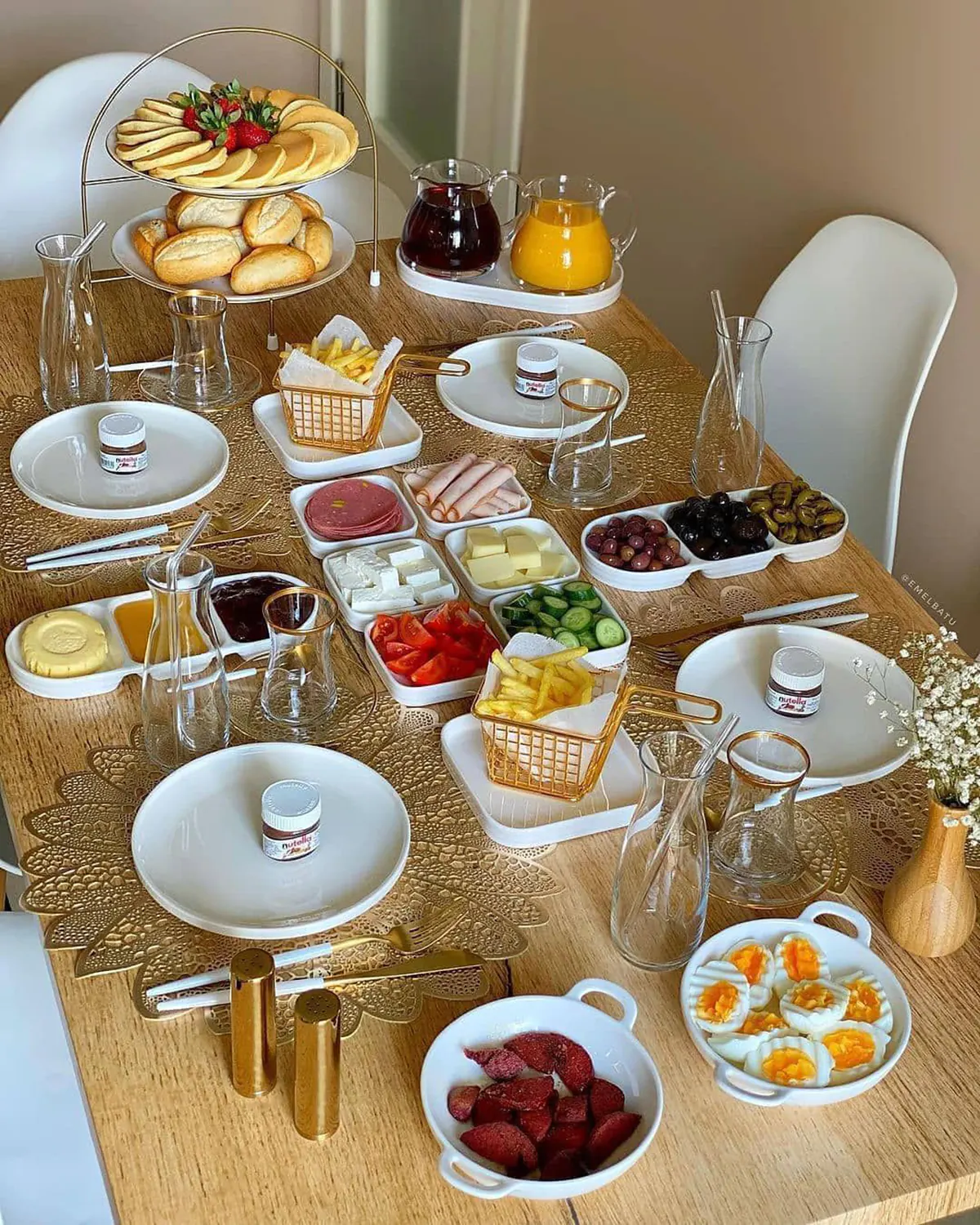 عکس میز صبحانه ساده
