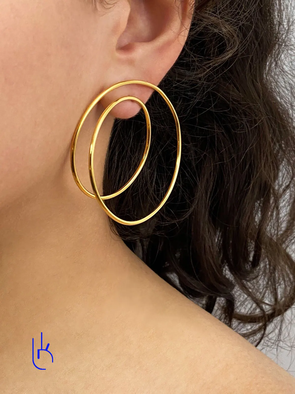 گوشواره حلقه ای ریز طلا
