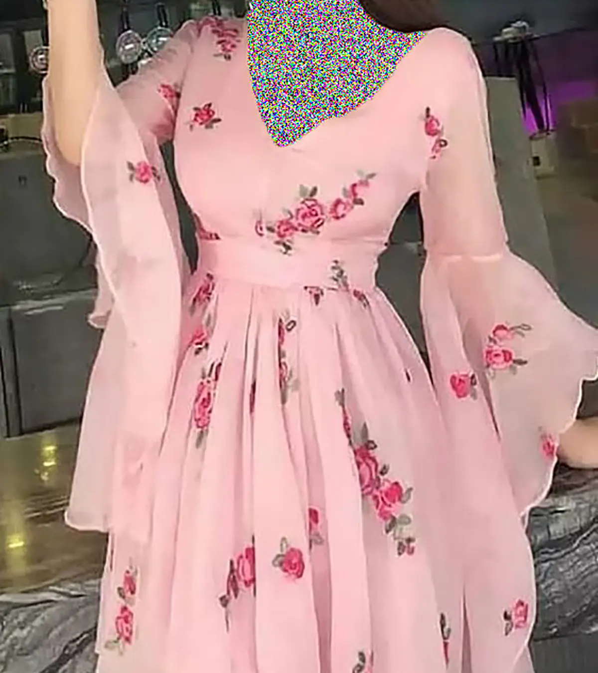 پیراهن گل گلی کوتاه
