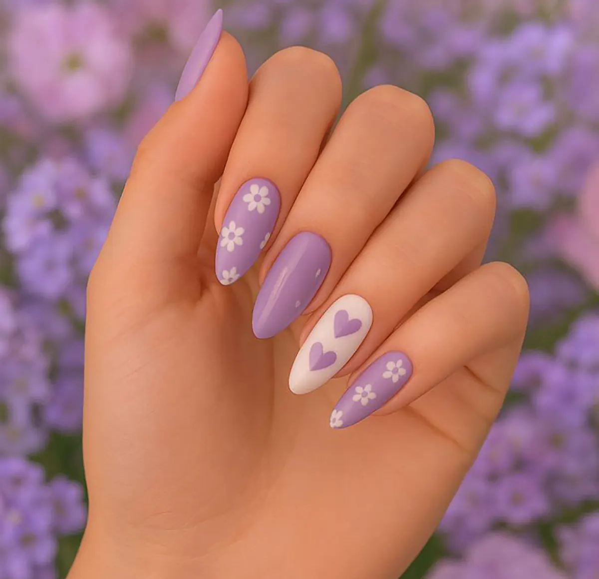 طراحی ناخن گل ساده