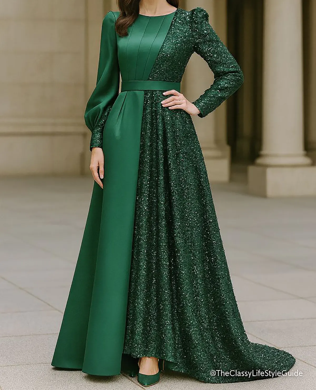 لباس مجلسی سبز کله غازی
