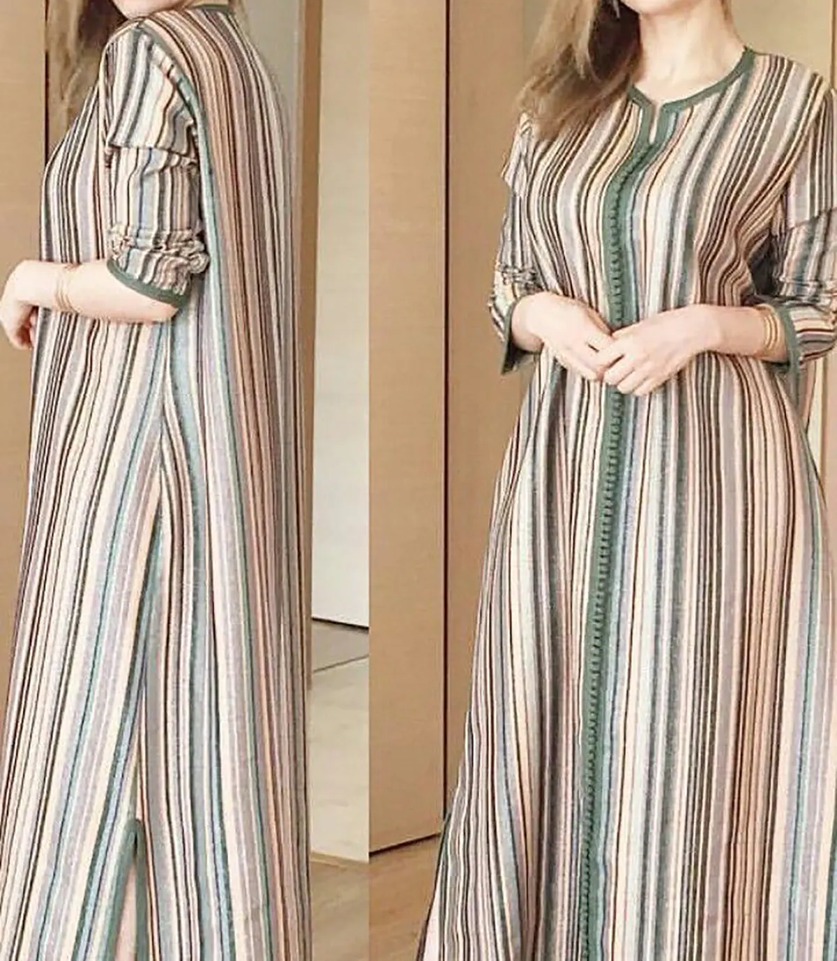 مدل پیراهن نخی بلند شیک
