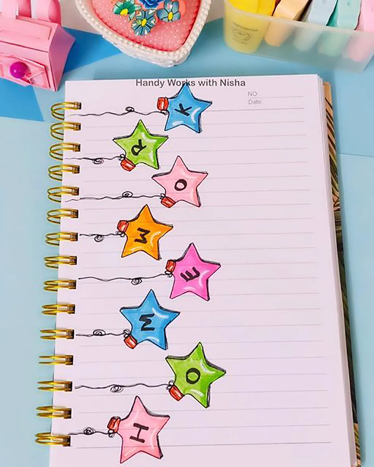 نقاشی دفتر مشق دخترانه اسان