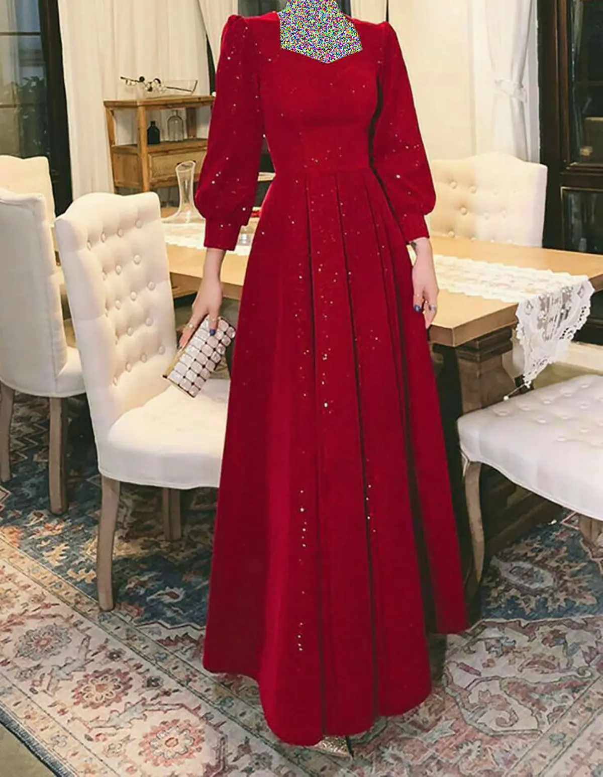 لباس مجلسی آستین پفی اینستاگرام 