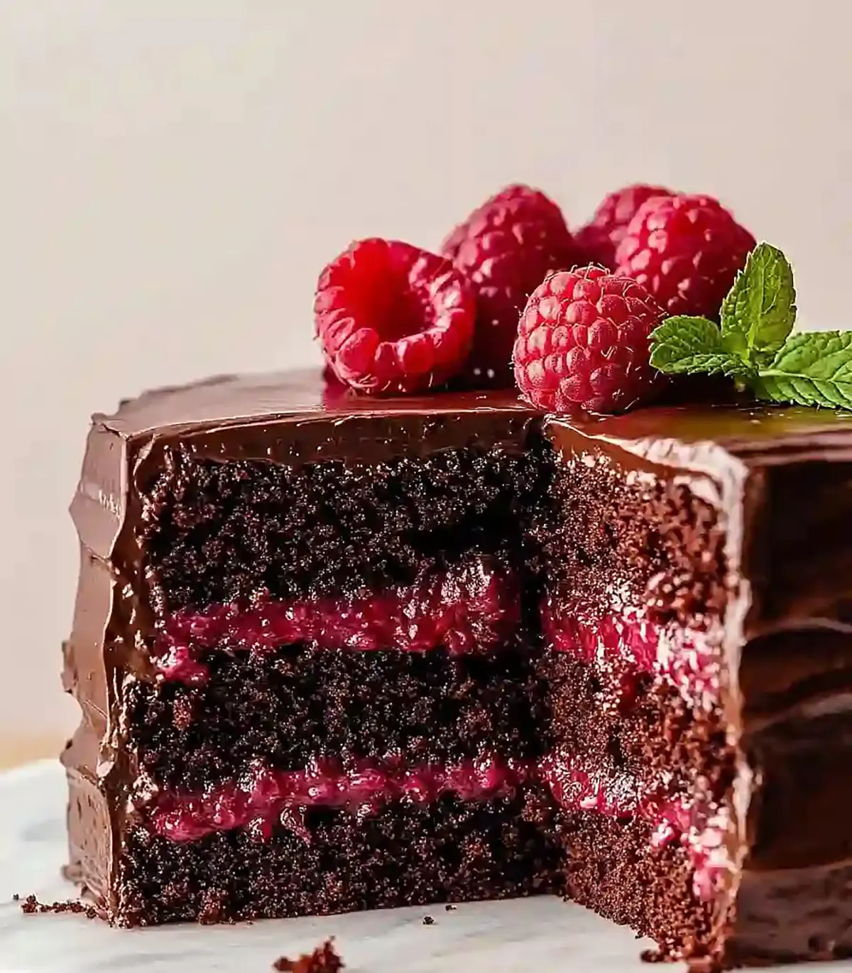 کیک شکلاتی تمشکی
