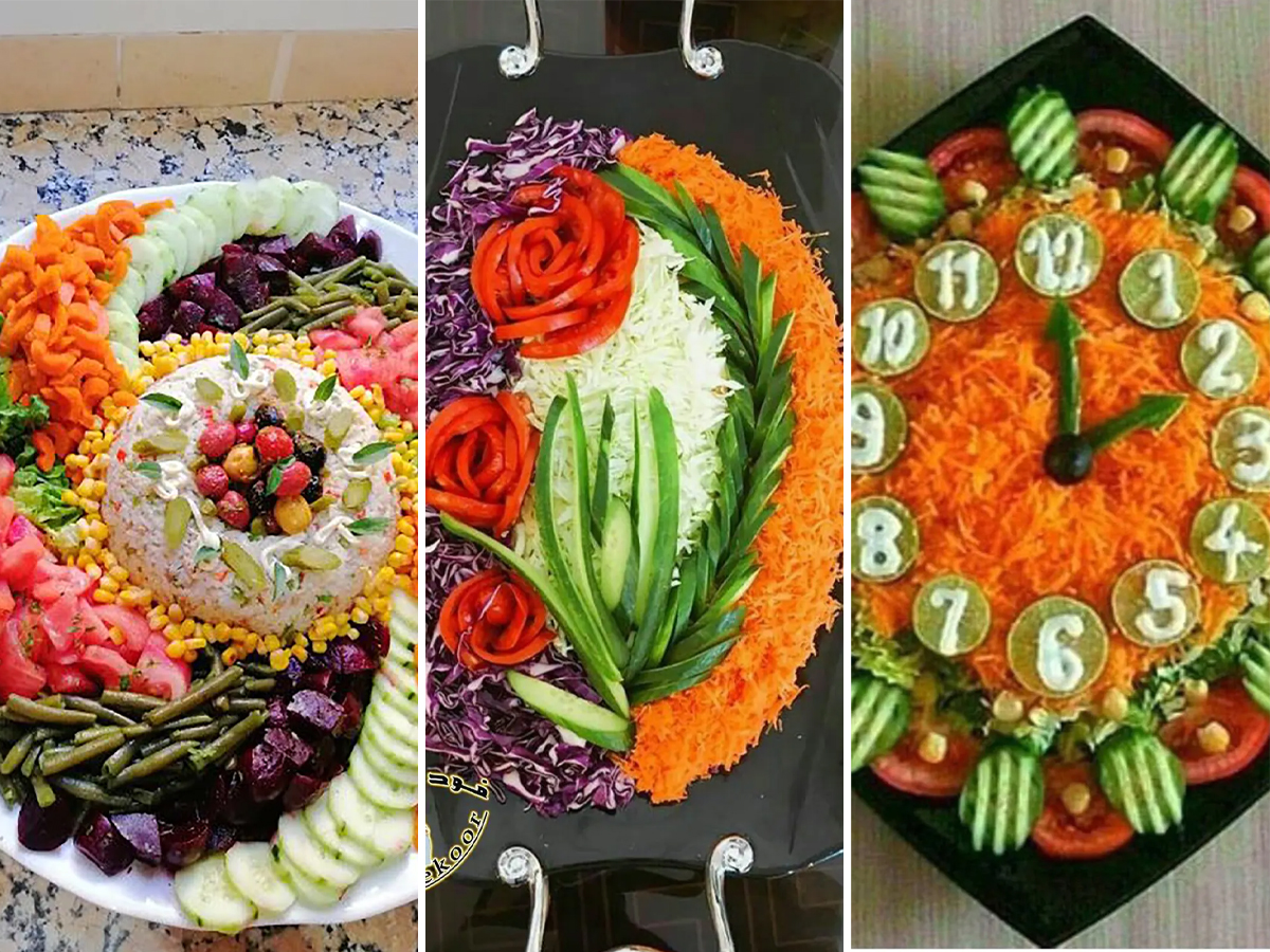 تزیین سالاد برای مهمانی ساده و شیک 