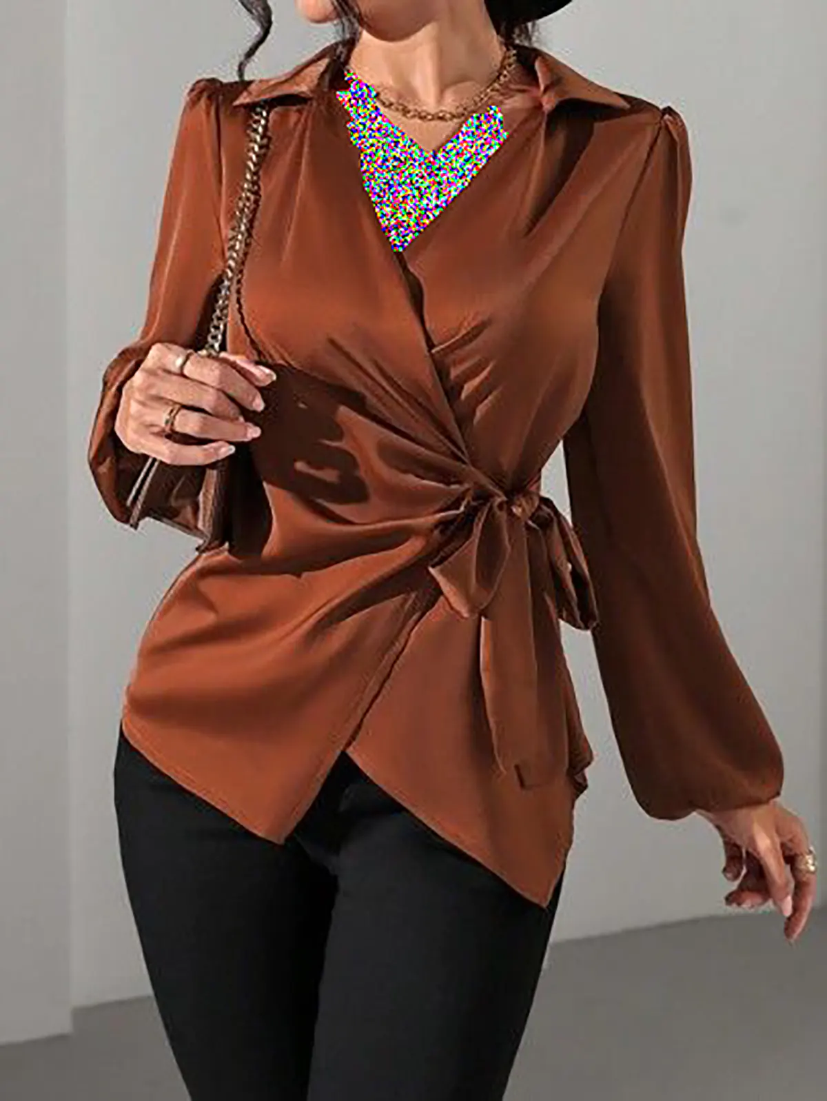 شومیز ساتن مشکی