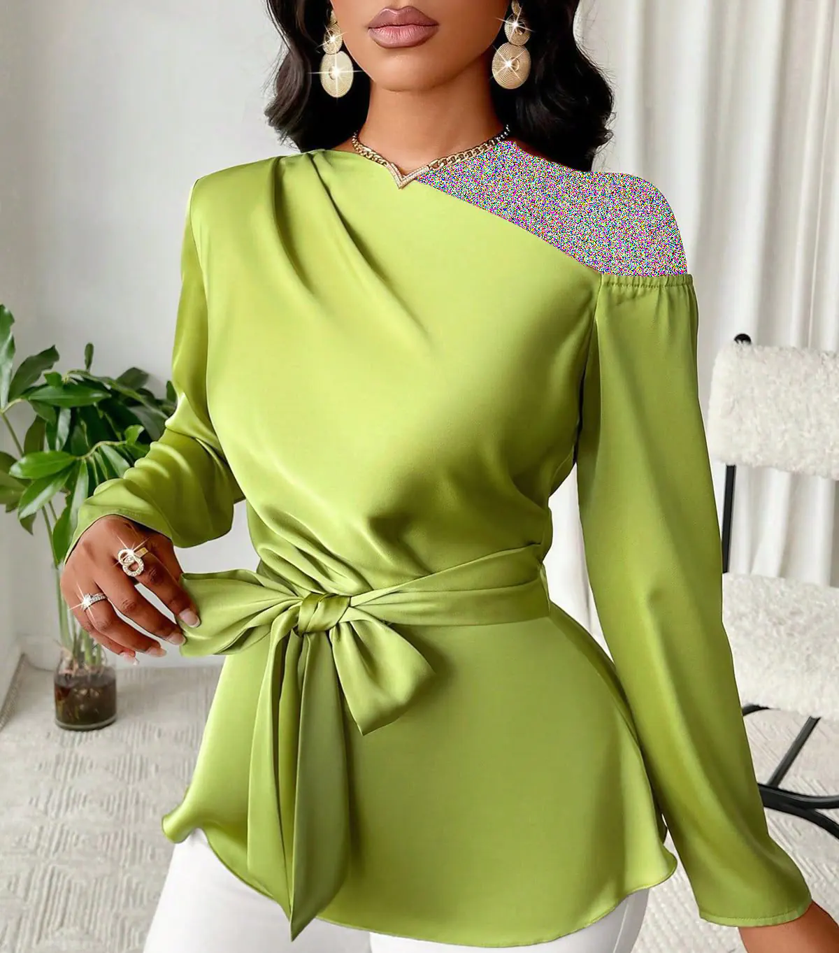 شومیز ساتن ترک