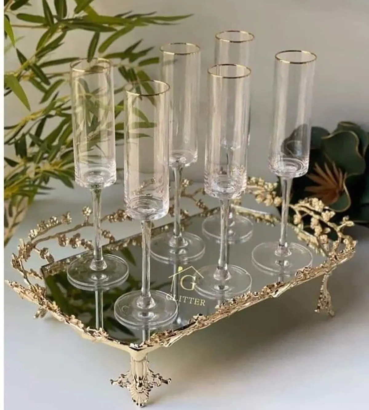 سینی شیشه ای پذیرایی
