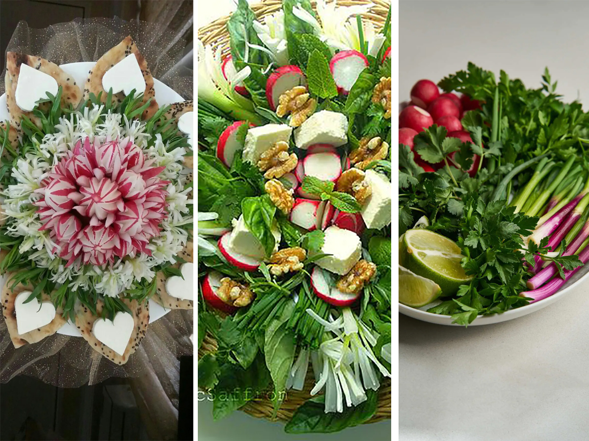 تزیین سبزی خوردن برای سفره عقد