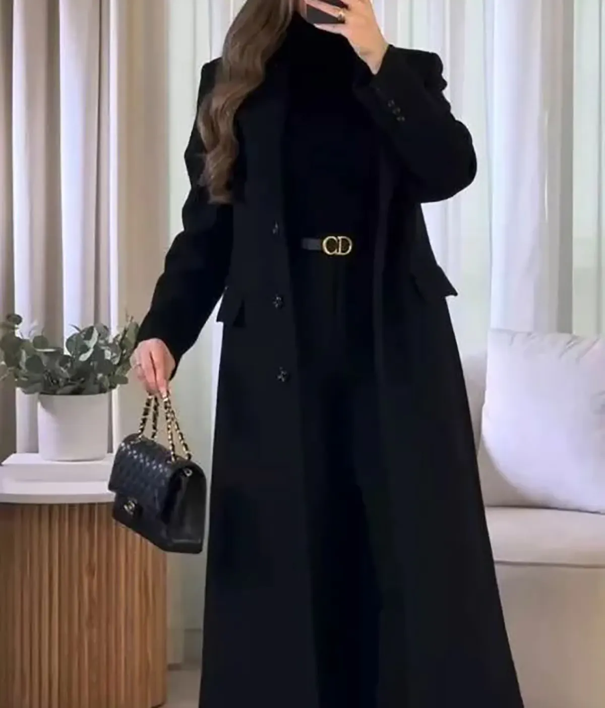 پالتو خز مشکی زنانه 