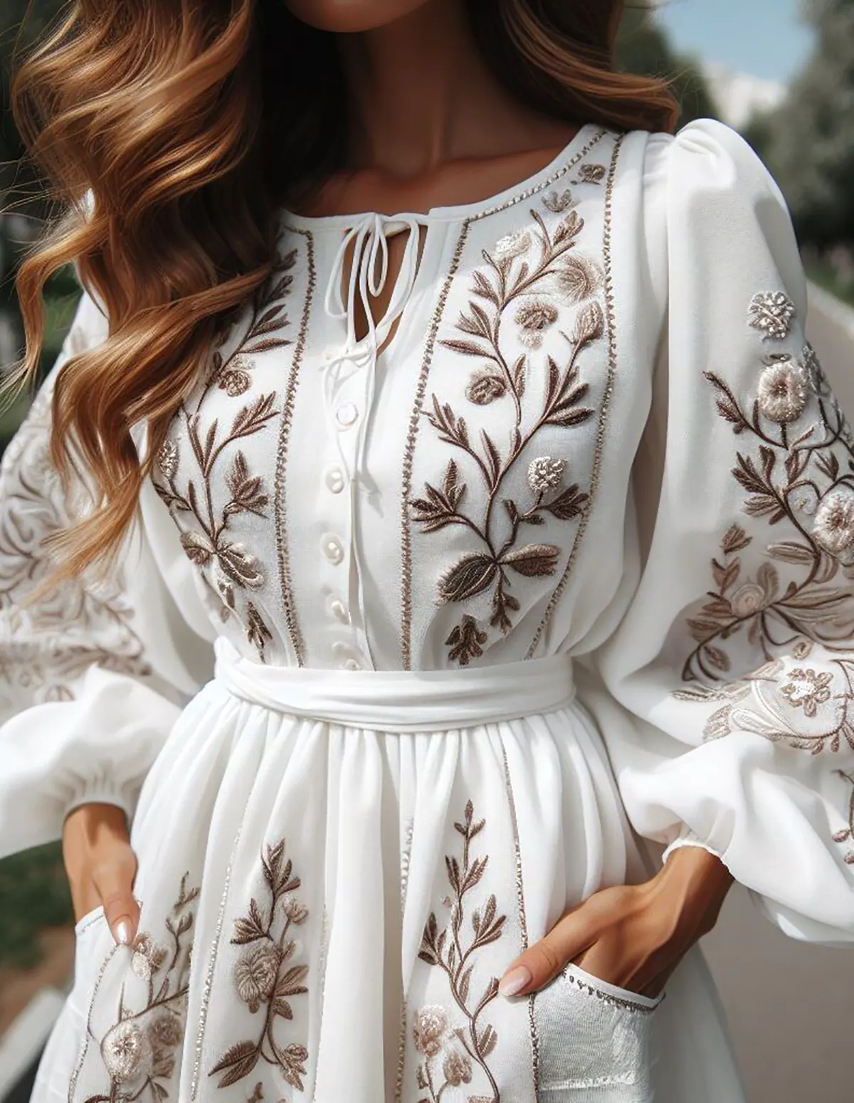 لباس گلدوزی شده بندری