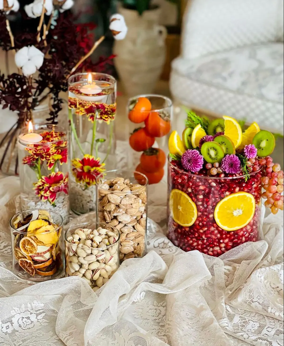 تزیین میوه شب یلدا ساده
