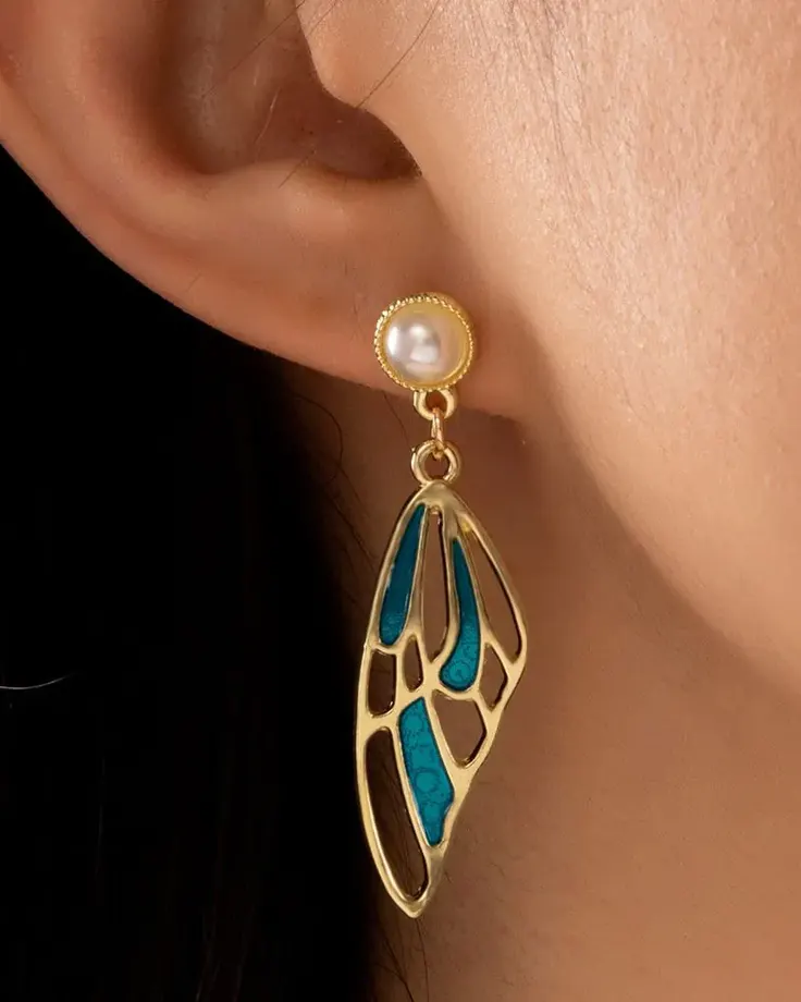 گوشواره طلای مرواریدی آویزدار مدل جدید
