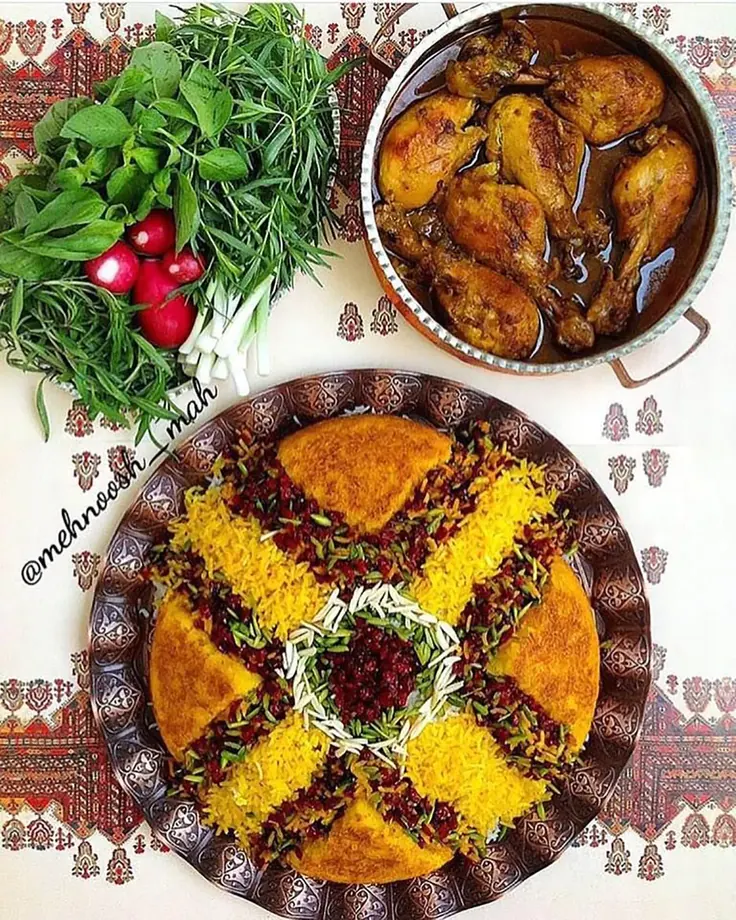 رانر ترمه زیر ظروف میز شام